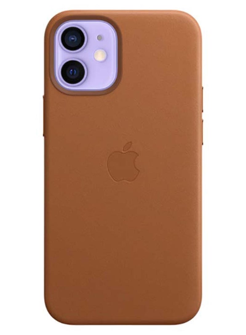 Apple Leather Case With MagSafe For iPhone 12 Mini Saddle Brown - Image 1