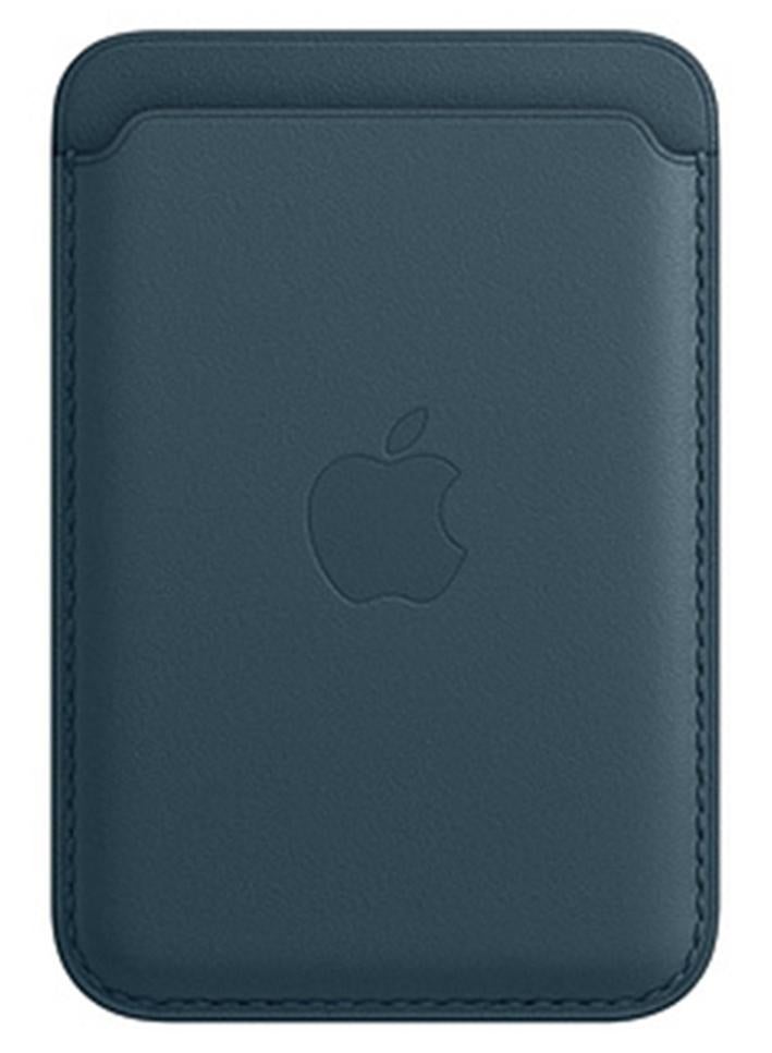 ابل  محفظة من الجلد لهاتف آيفون تدعم شحن ماج سيف أزرق بلطيقي - Image 1