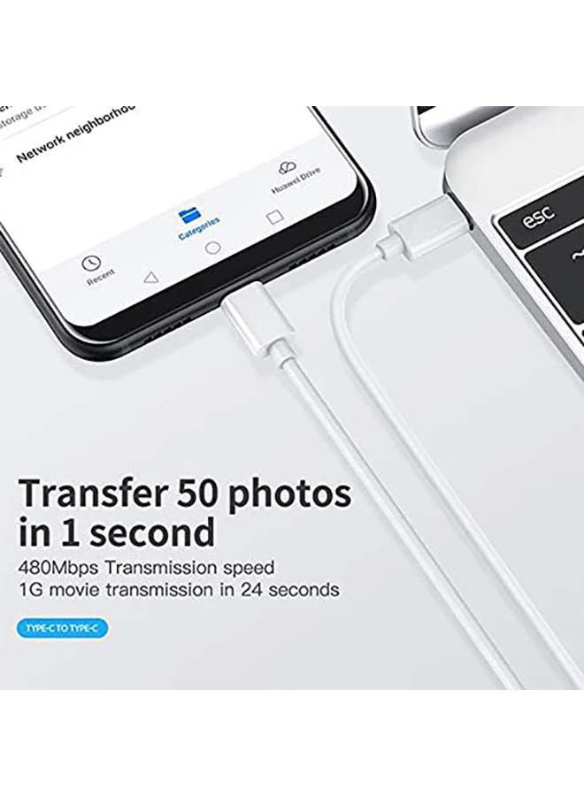 ابل  كابل شحن بمنفذ USB TYPE-C بطول متر أبيض - Image 5