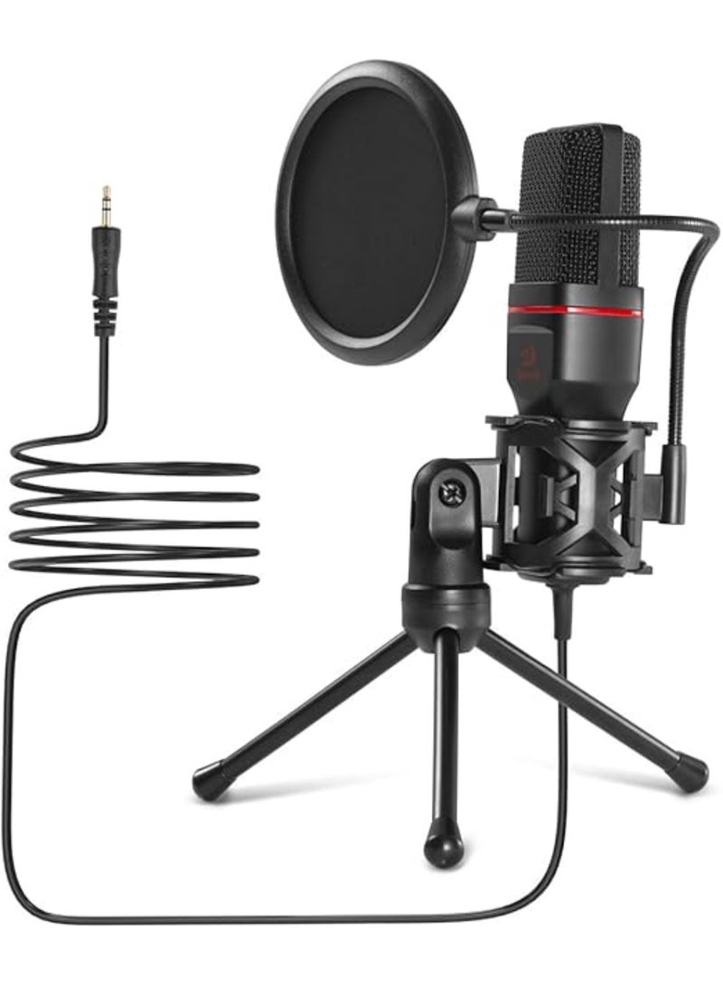 REDRAGON - GM100 Professional Studio Condenser Microhone Computer PC MC Kit with 3.5mm XLR/Pop Filter/Tripod Stand/Shock Mount for Gaming Streaming Recording Podcasting Broadcasting - Image 1