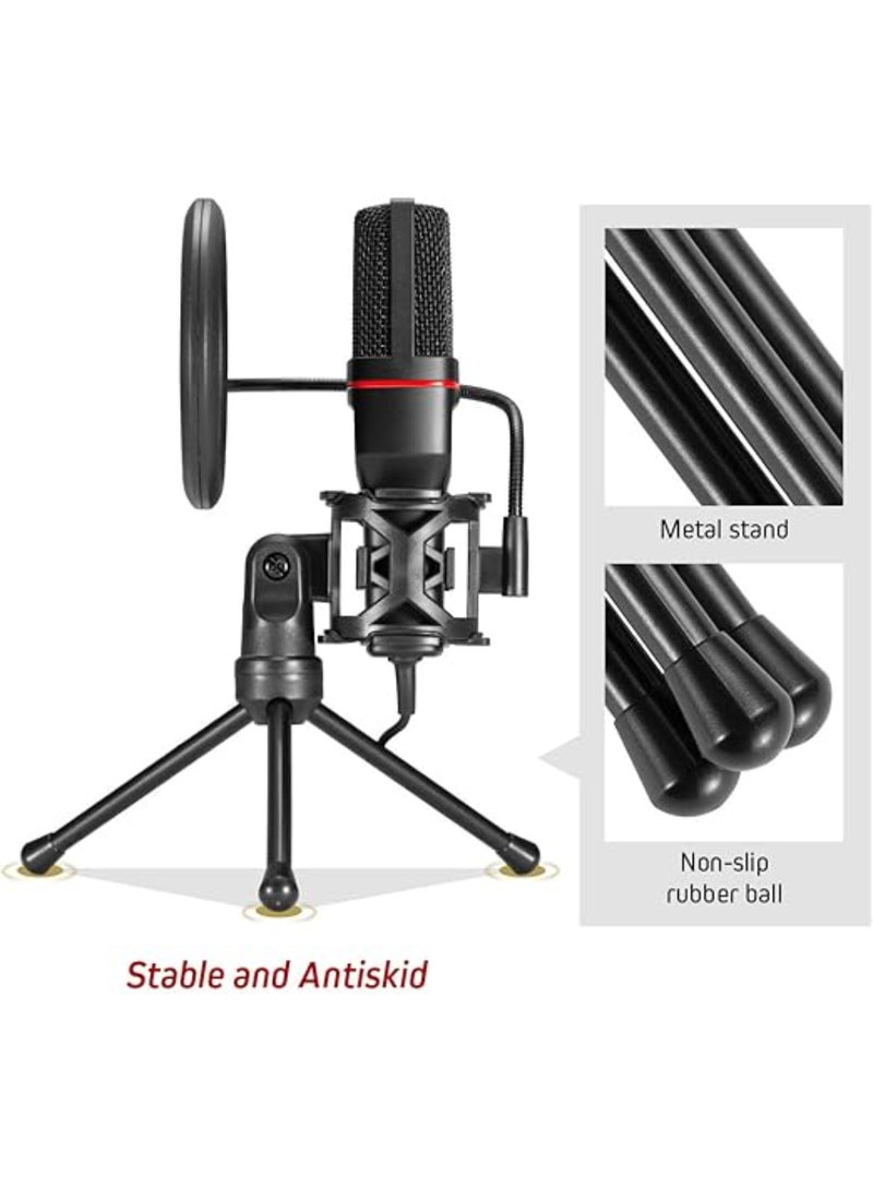 REDRAGON - GM100 Professional Studio Condenser Microhone Computer PC MC Kit with 3.5mm XLR/Pop Filter/Tripod Stand/Shock Mount for Gaming Streaming Recording Podcasting Broadcasting - Image 1