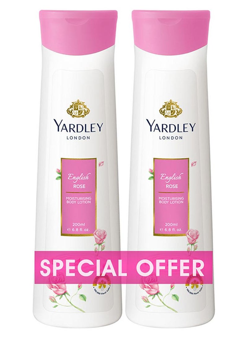 Yardley Pack Of 2 Body Lotion English Rose 200ml