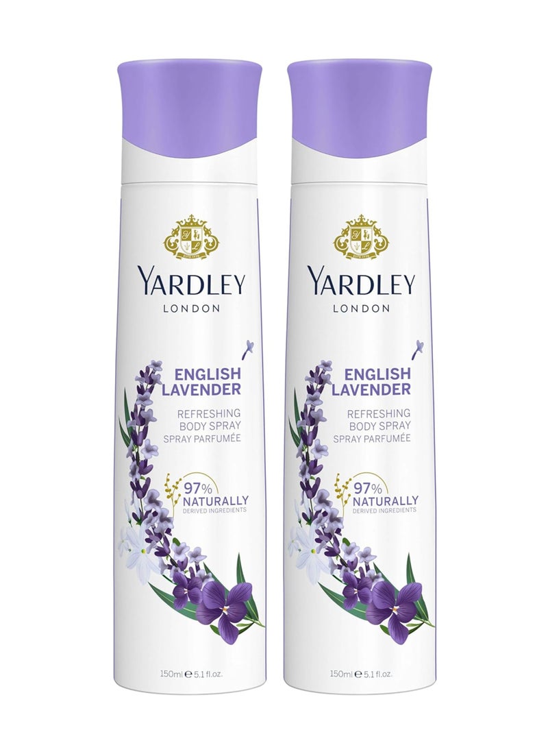 ياردلي مجموعة بخاخ الجسم إنجلش لافندر من قطعتين 150ملليلتر - Image 1