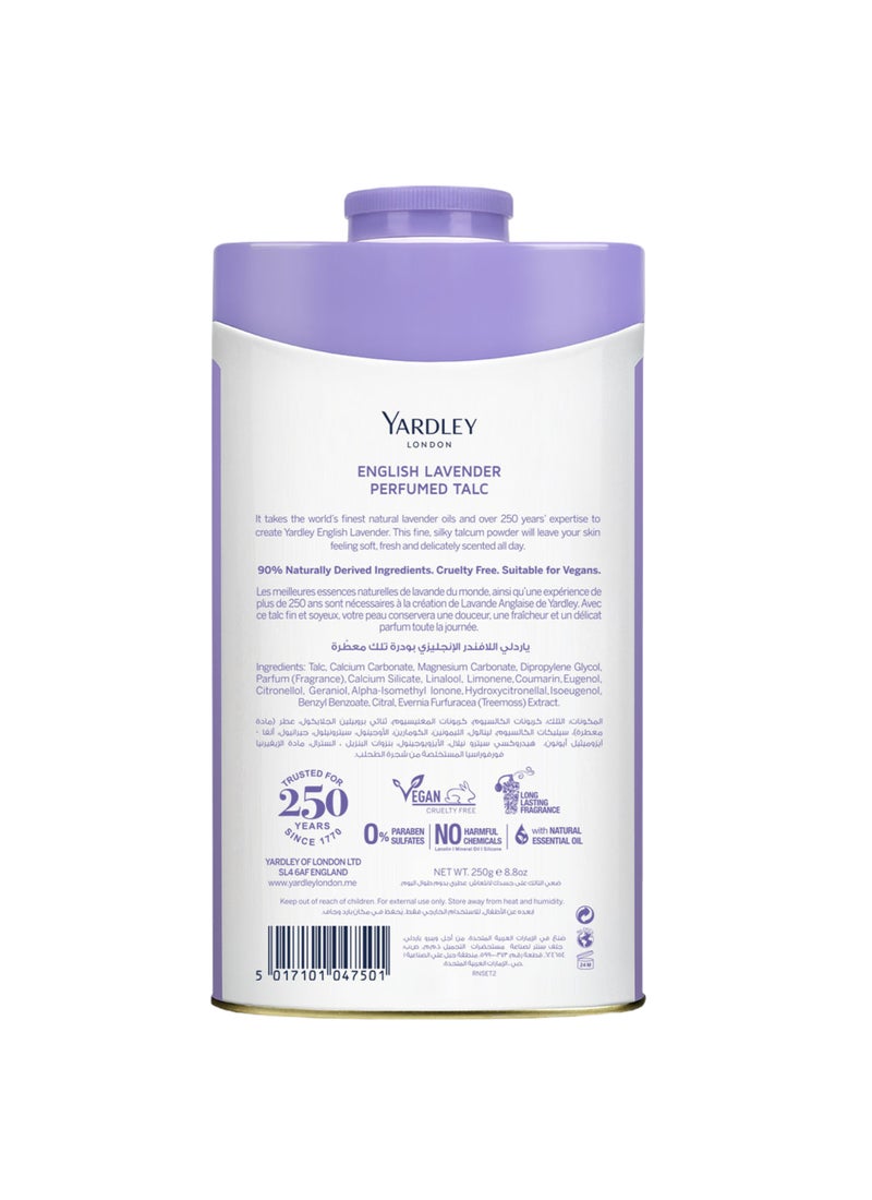 Yardley English Lavender With Imperial Jasmine Perfumed Talc 250g Pack of 2 - Image 5