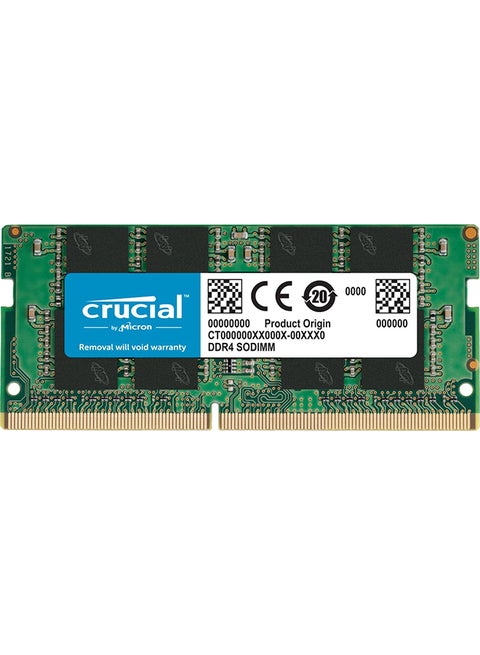 Single DDR4 32GB DDR4 Laptop Memory, 3200 MHz Clock Speed, CL22 CAS Latency, 1.2V Memory Voltage, 260-Pin, Non-ECC, Unbuffered | CT32G4SFD832A