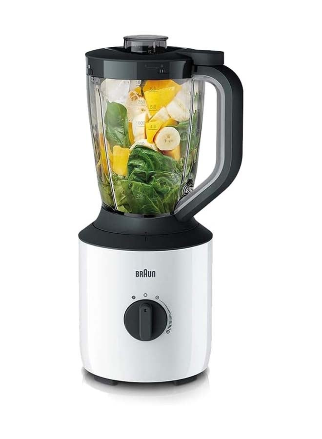 براون خلاط، سرعات متغيرة، وظيفة النبض، مفرمة، مطحنة، آمن للغسل في غسالة الأطباق 2 L 800 W JB3123WH أبيض/ أسود - Image 2