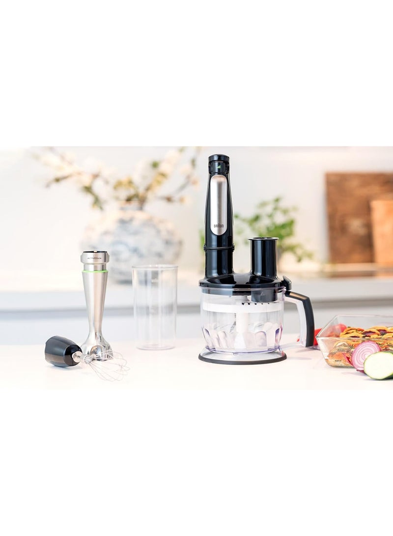 براون خلاط يدوي, مالتي كويك 7, كوب 0.6  لتر, خافق, عمود من الفولاذ مقاوم للصدأ, تحكم فى رذاذ الماء MQ7075X أسود/ فضي/ شفاف - Image 5