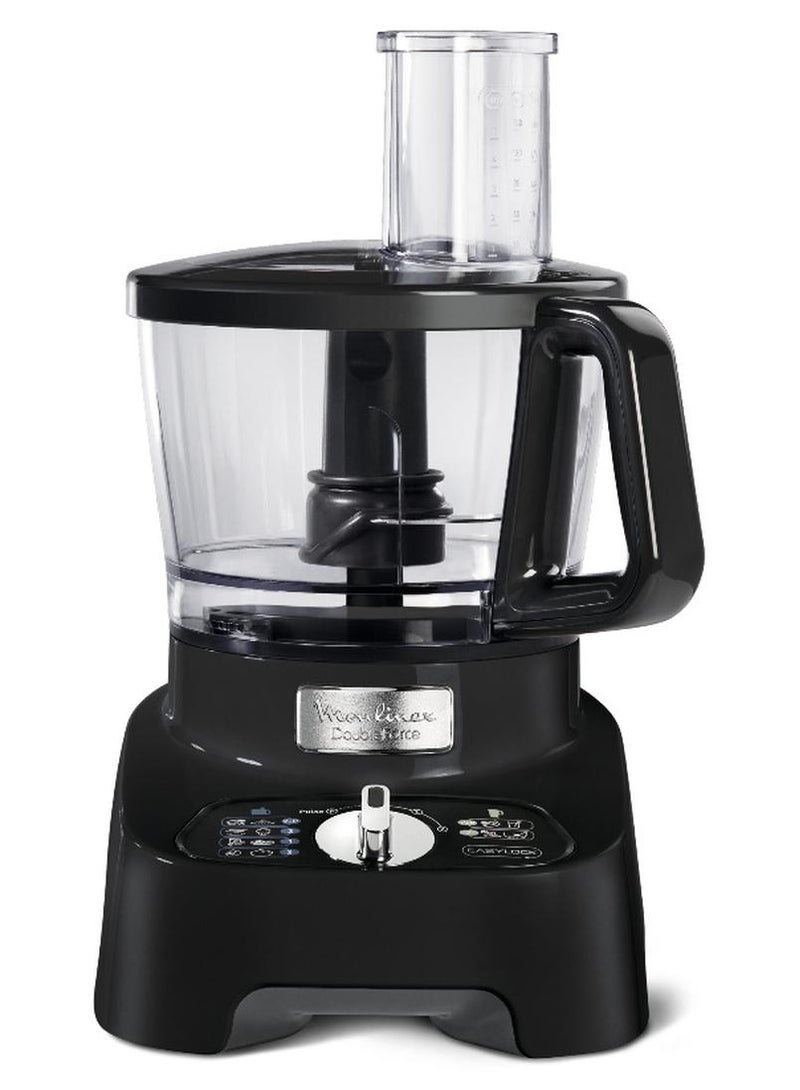 مولينكس محضر طعام مزدوج القوة، سعة كبيرة، 8 ملحقات، 28 وظيفة، بلاستيك 3.0 لتر 1000.0 وات FP821827 أسود / شفاف 3 L 1000 W FP821827 أسود/شفاف - Image 1