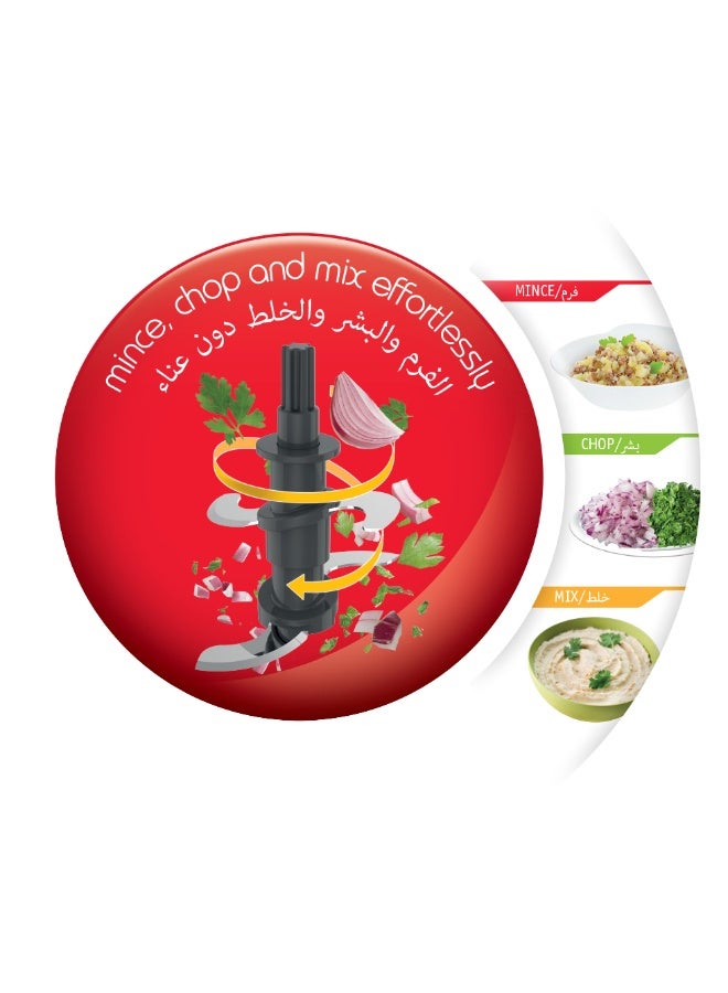 Moulinex Vegetable Chopper | Moulinette Essential Chopper |  White/ Plastic | 2 Years Warranty 400 ml 300 W DJ520127 White/Black - Image 4