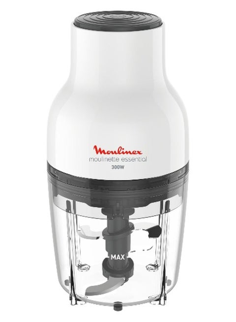MOULINEX Moulinette Essential Chopper, 300 Watts, White /Black, Plastic, Dj520127, min 2 yrs warranty 400 ml 300 W DJ520127 White/Black