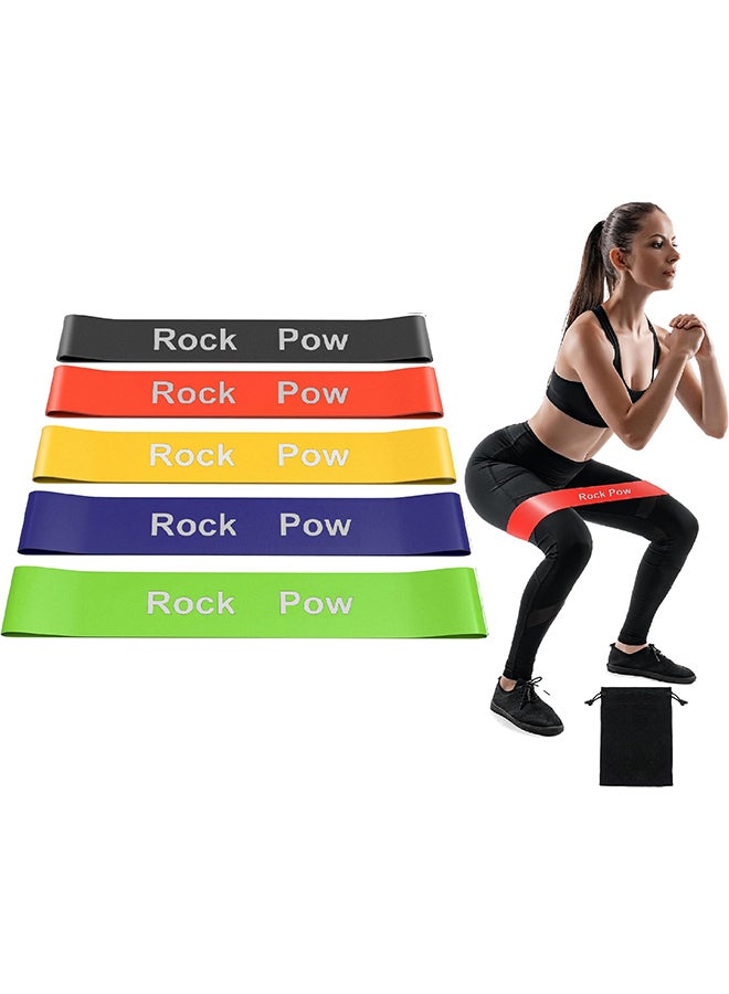 Rock Pow - 5-Piece Skin-Friendly Resistance Fitness Bands Large Large - Image 1