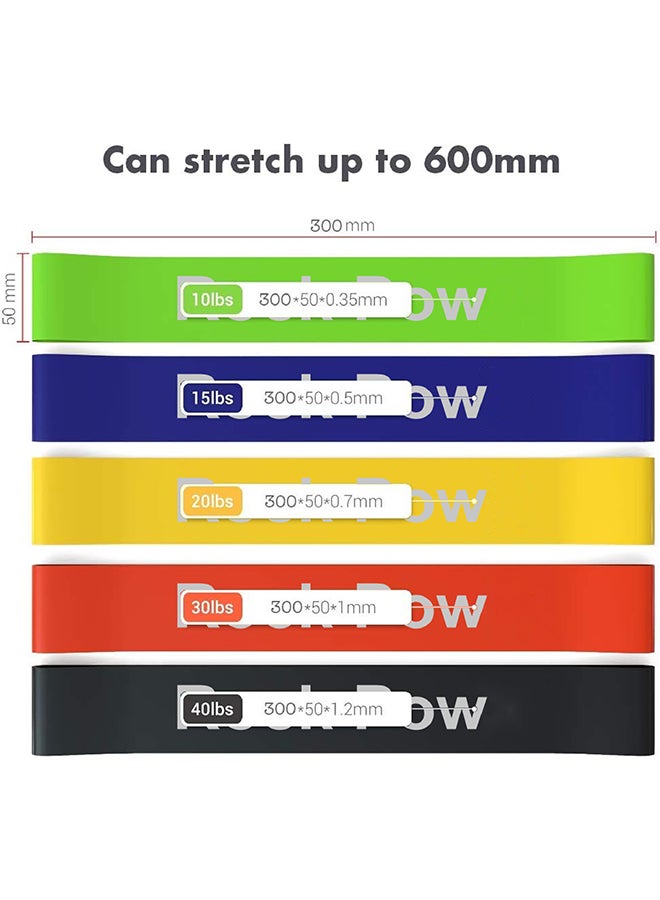 Rock Pow - 5-Piece Skin-Friendly Resistance Fitness Bands Large Large - Image 1