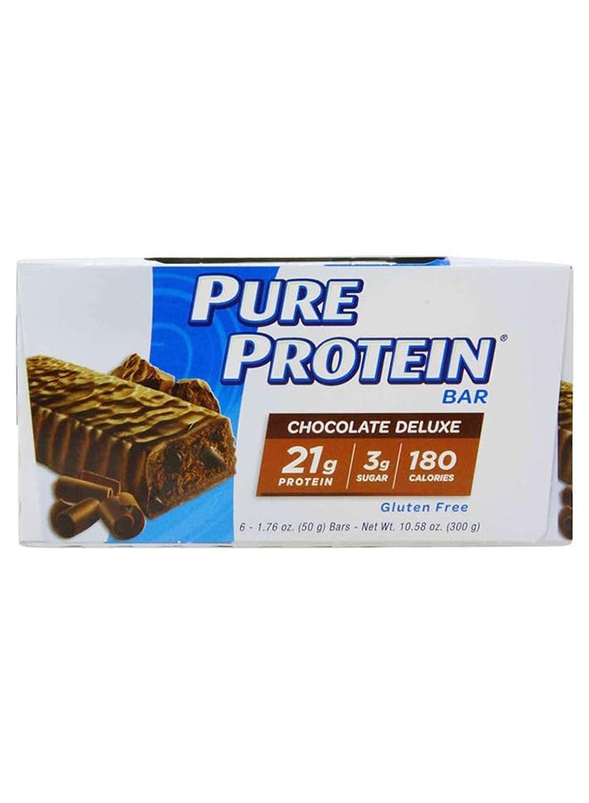 Pure Protein Bar Chocolate Deluxe 21G Protein 3G Sugar 180 Calories Gluten Free Pack Of 6 300G  - Image 1
