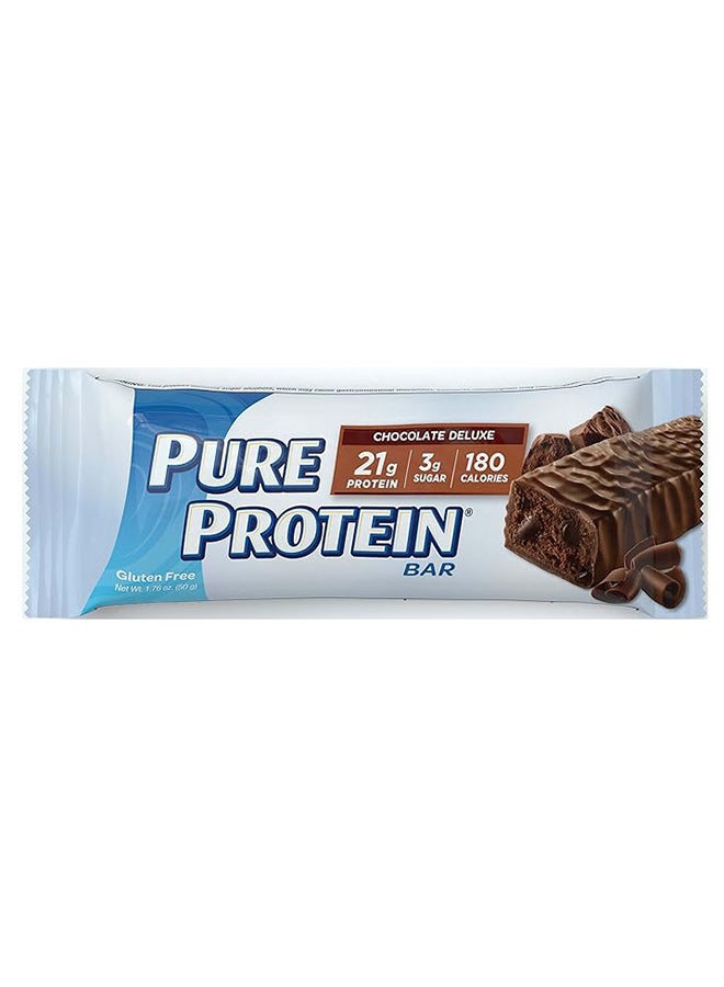 Pure Protein Bar Chocolate Deluxe 21G Protein 3G Sugar 180 Calories Gluten Free Pack Of 6 300G  - Image 2