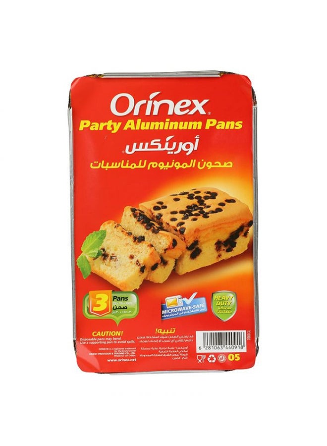 أورينيكس 3 قطع من مقالي رقائق الألومنيوم للحفلات باللون الأبيض  - Image 2