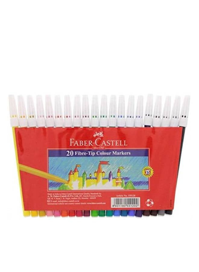 فابير كاستل طقم أقلام تلوين مع قلم برأس من الألياف وأقلام شمع قابلة للغسل مكون من 12 قطعة متعدد الألوان - Image 4