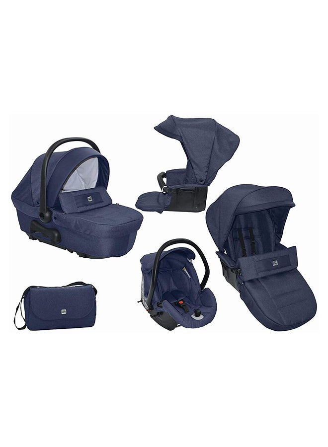 Dinamico Up Frame Plus Modular Smart  Travel System - Navy Blue, From 0 To 4 Years Old, 22 Kg, Spacious And Deeper Carrycot, Aluminium Frame, Portable And Compact Folding, Made In Italy