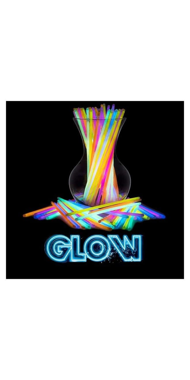 جلو مجموعة عصي تضيء في الظلام مكونة من 100 قطعة مع 100 موصل 8بوصة - Image 1