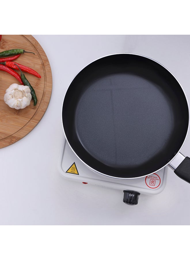 GEEPAS - Electric Single Hot Plate for Flexible & Precise Table Top Cooking - Cast Iron Heating Plate - Portable Electric Hob with Temperature Control 1000 W GHP32013 White & black - Image 1