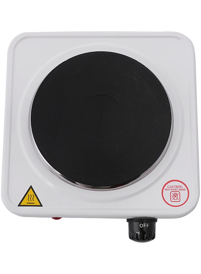 GEEPAS - Electric Single Hot Plate for Flexible & Precise Table Top Cooking - Cast Iron Heating Plate - Portable Electric Hob with Temperature Control 1000 W GHP32013 White & black - Image 1