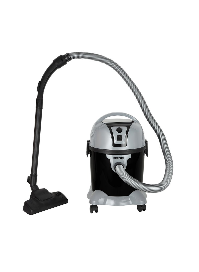 GEEPAS Wet and Dry Vacuum Cleaner 2800 W |18 L Tank Capacity, Powerful Copper Motor High Suction Power and Ergonomic Body, Blow Function | Includes Hose, Small Floor Brush, Service Tool and Extension Tube| Dust Full Indicator 360-Degree Turning and Special Wheels| 2 Years Warranty 18 L 2800 W GVC19026N Grey/Black  - Image 1