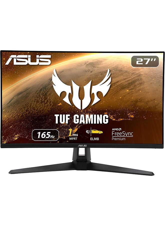 شاشة TUF للألعاب طراز VG279Q1A بدقةٍ كاملة الوضوح مقاس 27 بوصة (1920x1080) بتقنية IPS، زمن استجابة الشاشة 1 مللي ثانية، منفذين HDMI، تقنية DP، معدل تحديث بسرعة 165 هرتز، تقنية فري سينك أسود