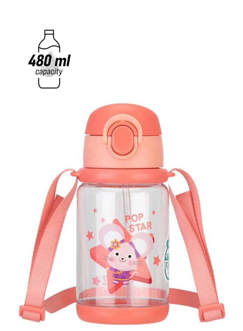 Beauenty Children Water Bottle Clear/Pink/Blue 18.7cm - Image 1