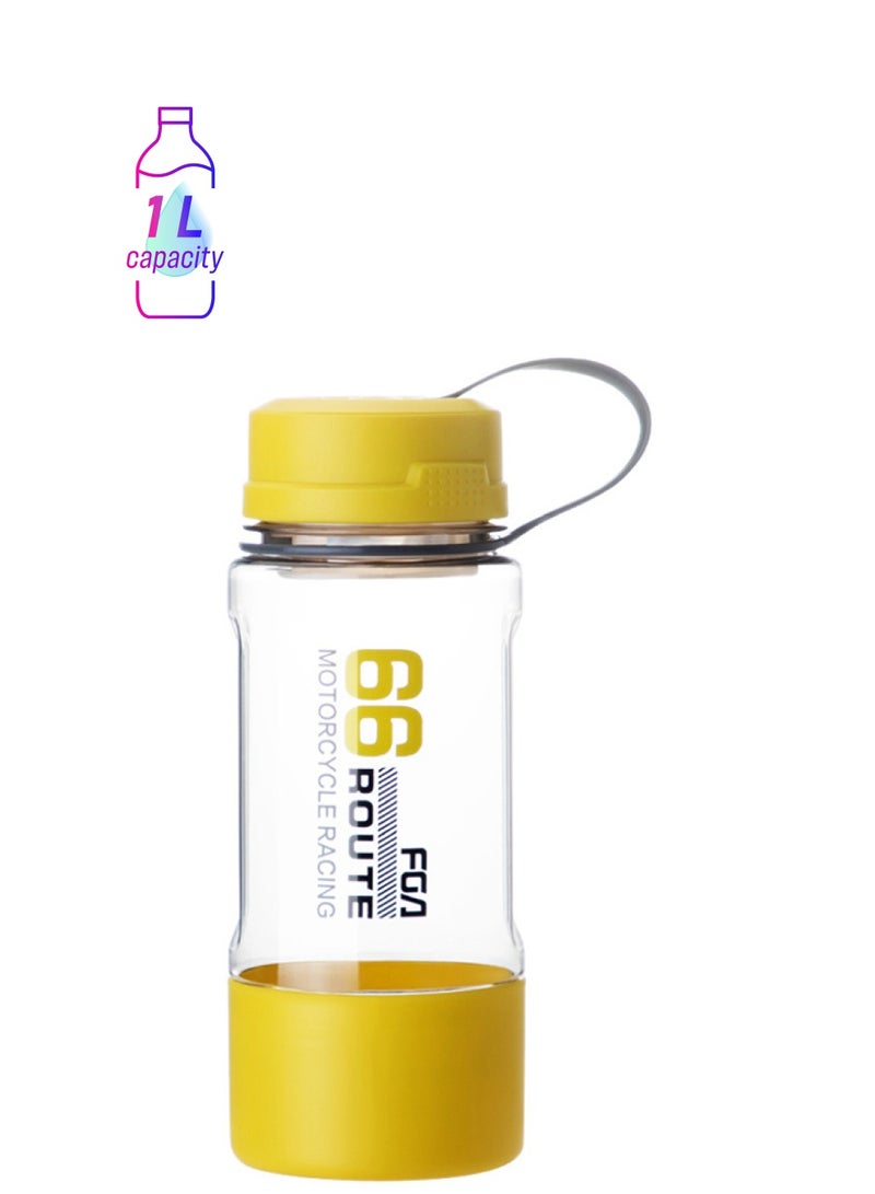 بيوينتي زجاجة مياه من البلاستيك أصفر/شفاف 24.3سم - Image 1