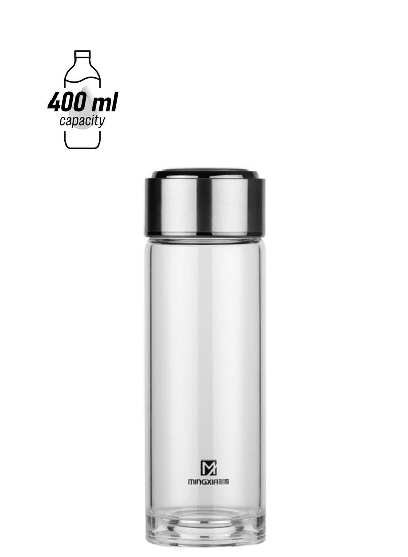 Beauenty Single Layer Portable Water Bottle Silver/Clear - Image 1