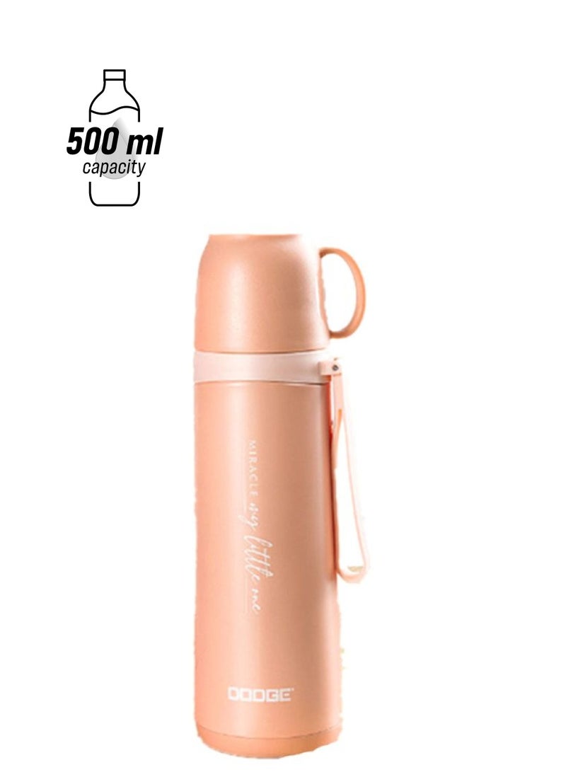 بيوينتي زجاجة ماء ذات سعة كبيرة بخاصية حفظ درجة الحرارة وردي - Image 1