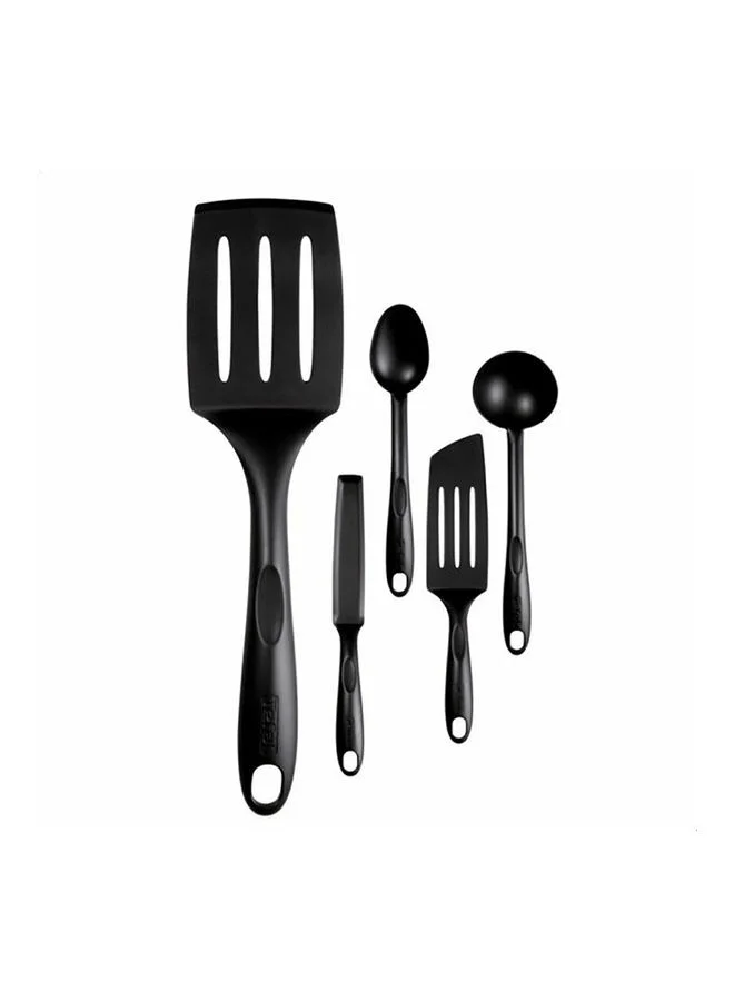 Tefal TEFAL Utensils | Bienvenue 5 pcs set | Spoon, Ladle, Angle Spatula, Pancake Spatula, Long Spatula | Heat Resistance | Non-scratching | Dishwasher-Safe |Made in France | 2 Years Warranty | K001A504