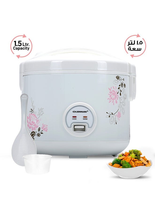 Olsenmark - Automatic Rice Cooker 1.5 L 708 W OMRC2251 White/Pink/Black - Image 1