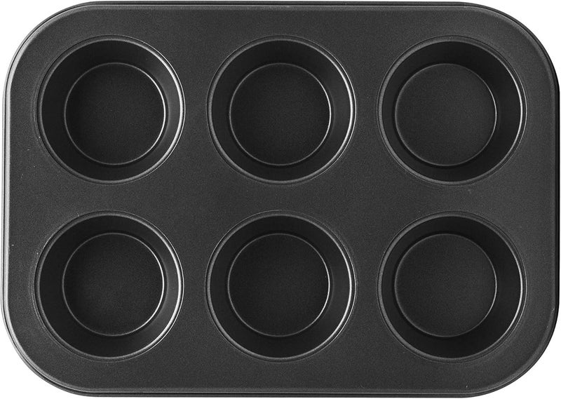 راج صينية مخصصة خبز المافن مانعة للالتصاق مقسمة إلى 6 أقسام أسود 26سم - Image 3