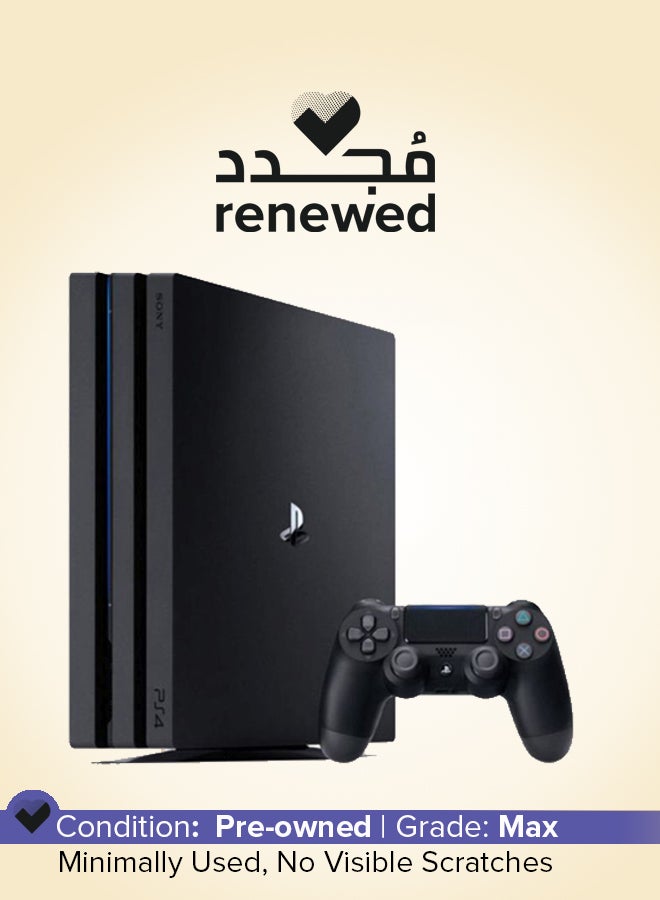 سوني مُجدد - جهاز ألعاب بلايستيشن 4 برو بسعة 1 تيرابايت- أسود حالك - Image 1