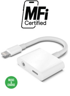 Lightning To 3.5mm Headphone Jack Adapter White