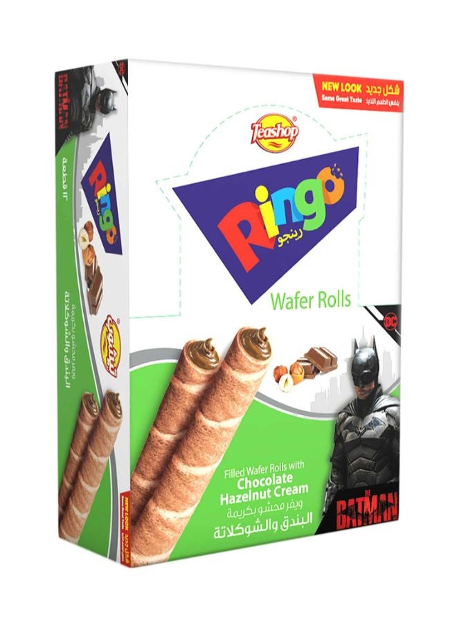 Teashop Ringo Wafer Rolls Filled Hazelnut And Chocolate Cream Box 16grams Pack of 12  - Image 1