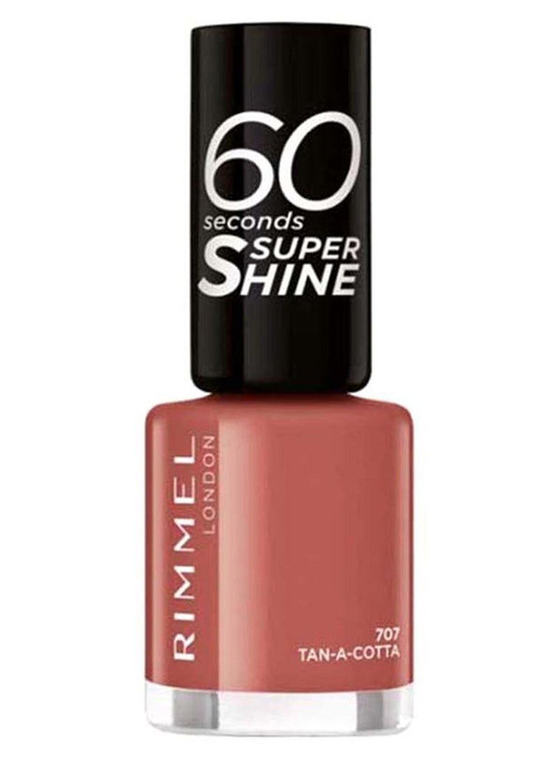 ريميل لندن طلاء أظافر سوبر شاين يجف في غضون 60 ثانية تان-آي-كوتا 707 - Image 1