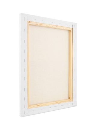 مجموعة ألواح قماشية قطنية فارغة مفرودة مسبقاً مقاس 20 × 30 سم بوزن 280 جم/م من 5 قطع أبيض - view 2