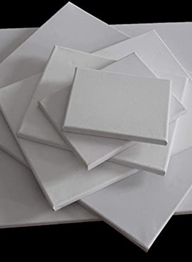 مجموعة ألواح قماشية قطنية فارغة مفرودة مسبقاً مقاس 20 × 30 سم بوزن 280 جم/م من 5 قطع أبيض - Image 4