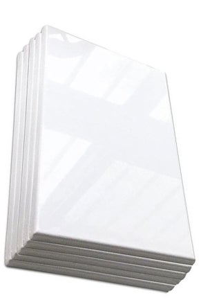 مجموعة ألواح قماشية قطنية فارغة مفرودة مسبقاً مقاس 20 × 30 سم بوزن 280 جم/م من 5 قطع أبيض - view 5