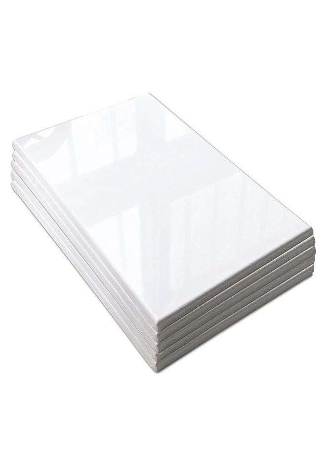5 Piece Pre-stretched Blank Canvas Board 20x30 cm Cotton 280gsm White - Image 1