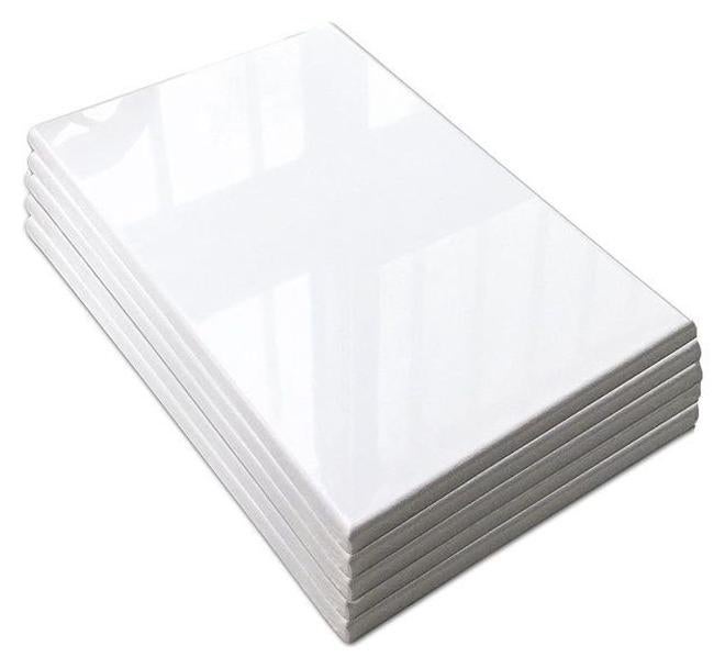 5 Piece Pre-stretched Blank Canvas Board 20x30 cm Cotton 280gsm White - Image 1