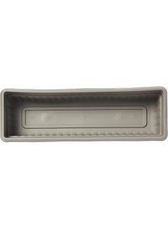 Cosmoplast 25" Large Rectangular Planter with Tray 65x16 cm (Grey) Grey  - Image 4