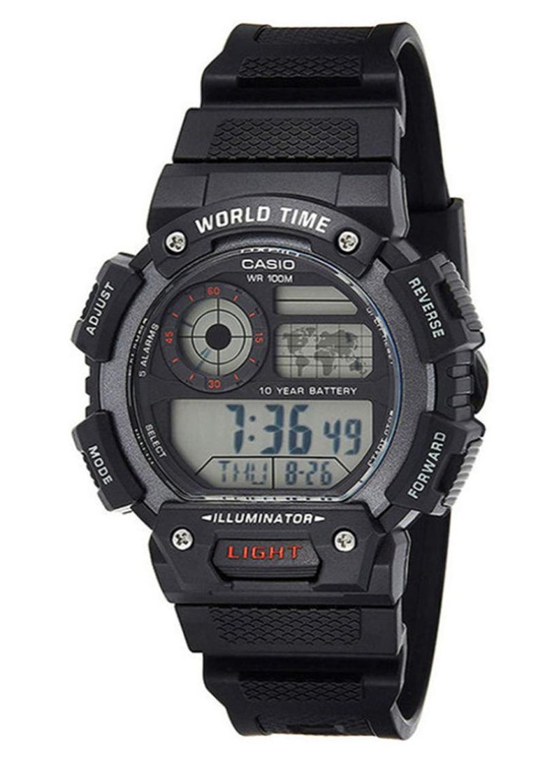 كاسيو ساعة يد رقمية بسوار من البلاستيك طراز AE-1400WH-1AVDF للرجال - Image 1