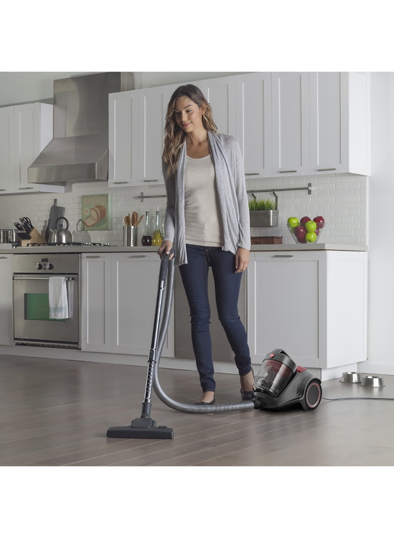 HOOVER Power 6 Advanced Vacuum Cleaner, One Touch Easy Empty Bin, Single Cyclonic Technology, HEPA Filter, Ideal For Allergy Sufferers, Pet Owners, Efficient Home Cleaning 3 L 2200 W CDCY-P6ME Grey/Red - Image 2