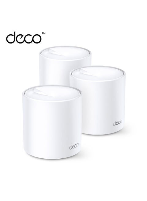 Deco X20 (3-Pack) AX1800 Whole Home Advanced Mesh Wi-Fi 6 System, Coverage for 4-6 Bedroom Houses, Connect up to 150 Devices, WPA3 Security & Built-in Antivirus, Parental Controls, Works with Alexa White