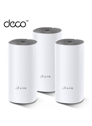 Deco E4 (3-Pack) AC1200 Advanced Whole Home Mesh Wi-Fi System, 100 Devices Connectivity, Covergae for 3-4 Bedroom Houses, Parental Controls, Works with Alexa White - pnsku/N41427645A/45/_/1746540091/3a9db93a-4654-4fe3-a688-c67c2c364f2e