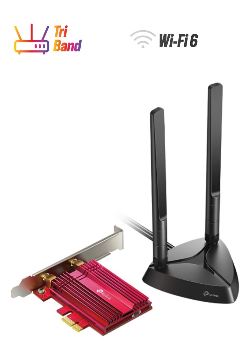 TP-LINK - AX3000 Wi-Fi 6 Bluetooth 5.2 PCIe Adapter Black - Image 1