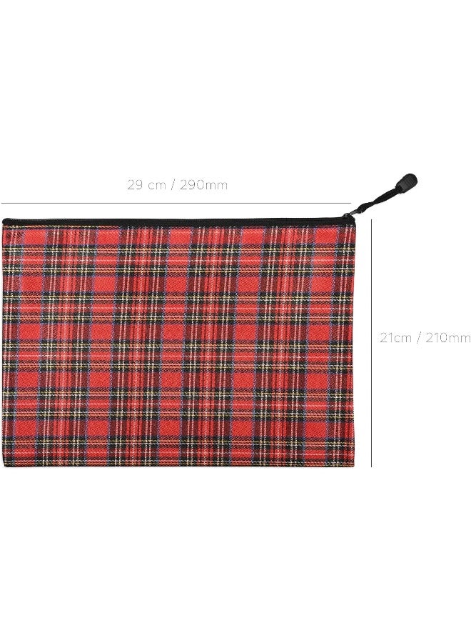 FIS® Zipper Bag, B5 Size (290x210mm), Portable Heavy Duty Multipurpose Pouch Bag, Packet of 10, Stripe Red Red/Blue/Green - Image 3