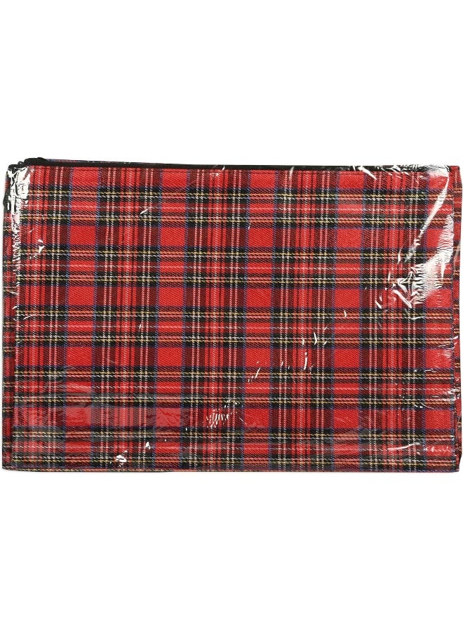 FIS® Zipper Bag, B5 Size (290x210mm), Portable Heavy Duty Multipurpose Pouch Bag, Packet of 10, Stripe Red Red/Blue/Green - Image 1